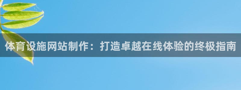 意昂3神州：体育设施网站制作：打造卓越在线体验的终极指南